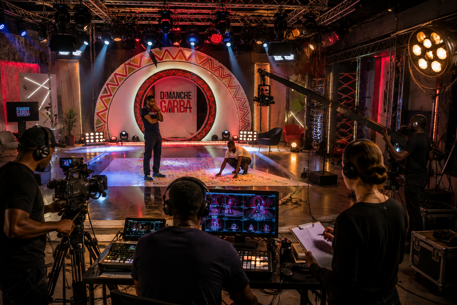 Équipe de production audiovisuelle de Global Vibes Studios en tournage